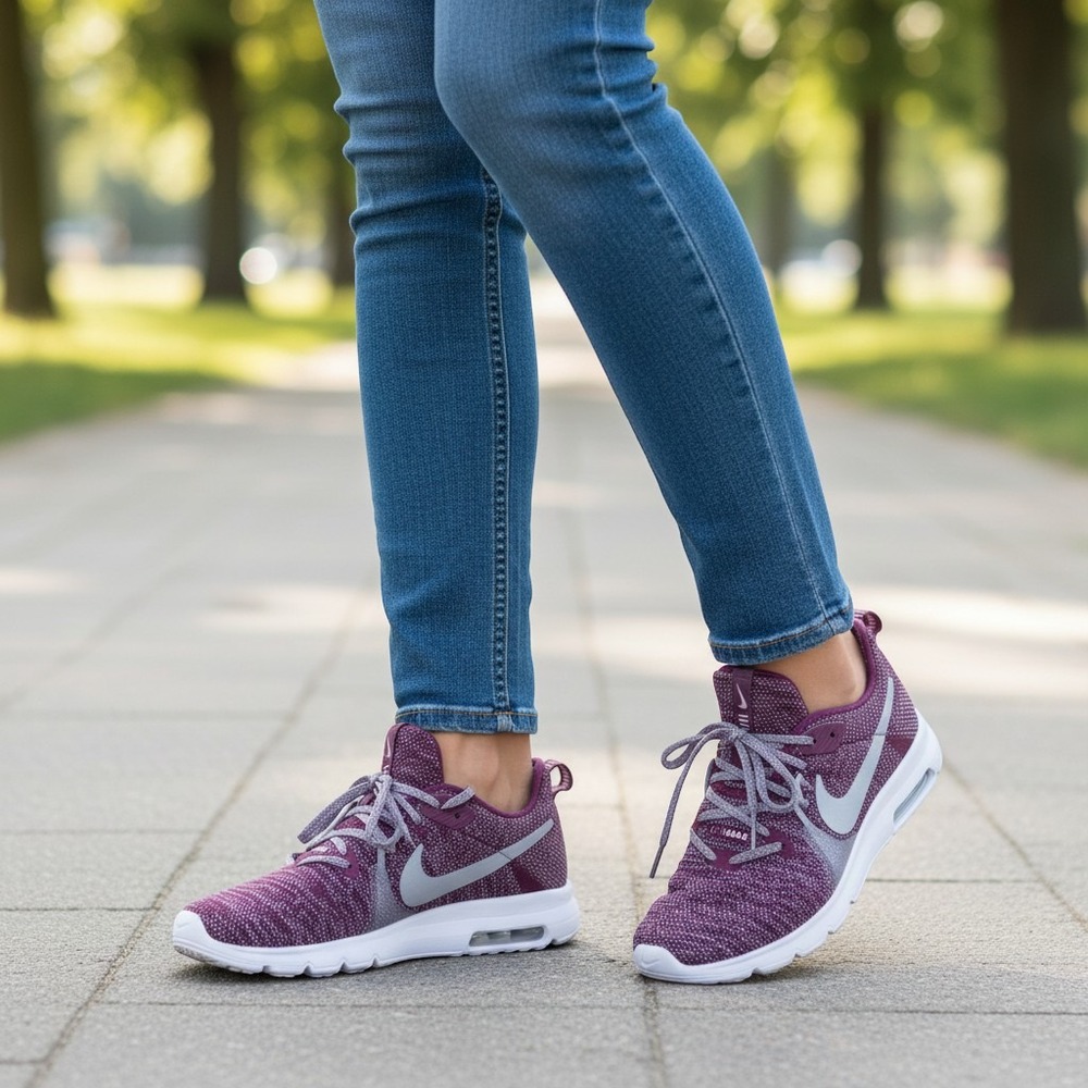 Nike Air Max Sequent 3 Bordeaux Metallic Silver Womens Running Shoes 908993-606